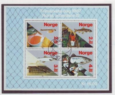 Norway Sc B70 1987 Salmon Industry stamp sheet used