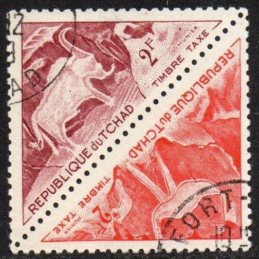 Chad Sc #J28a Used pair