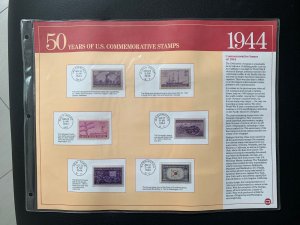 1944 50 YEARS OF U.S. COMMEMORATIVE STAMP Albums Panel of stamps