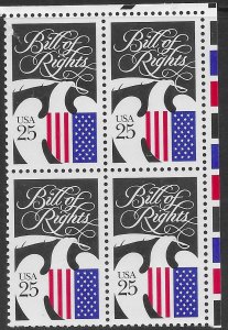 US #2421 MNH Corner Block. Bill of Rights - Nice.