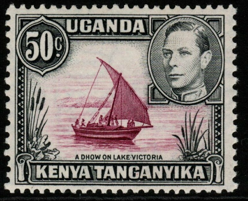 KENYA, UGANDA & TANGANYIKA SG144d 1949 50c REDDISH PURPLE & BLACK MTD MINT 