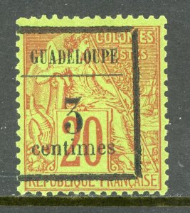 Guadeloupe 1889 French Colony 3¢/20¢ Stanley Gibbons #8 Mint  D882