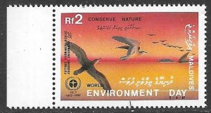 MALDIVE ISLANDS 1988 2r World Environment Day BIRDS Issue Sc 1286 MNH