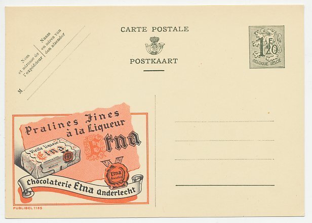 Publibel - Postal stationery Belgium 1952 Liqueur chocolates - Erna