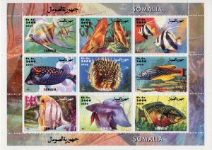 Somalia 2000  FISHES MARINE LIFE Sheetlet # 3 of 9 values MNH