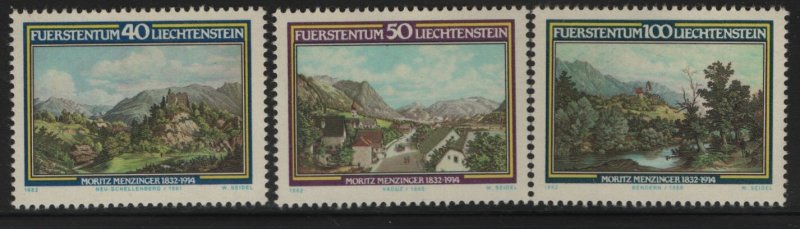 LIECHTENSTEIN, 744-746, (3) SET,  MNH, 1982 Landscapes