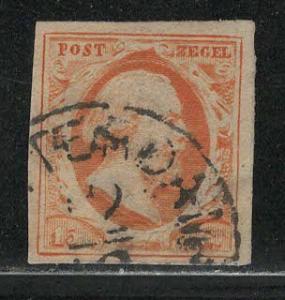 Netherlands Scott # 3b, used, full 4 margins