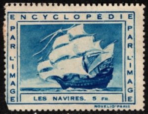 Vintage France Poster Stamp Encyclopedia of the Boats (Navy) By the Image