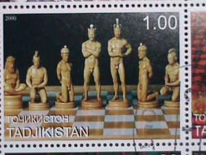 TAJIKISTAN STAMP-2000-WORLD FAMOUS CHESS CTO  FULL SHEET-VERY FINE