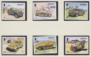 Jersey 2013, ' Military Vehicles'  Set of 6.  unmounted mint NHM