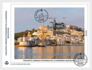 Spain 2023 World Heritage Urban Ensembles Ibiza Lighthouse Fortress block FDC