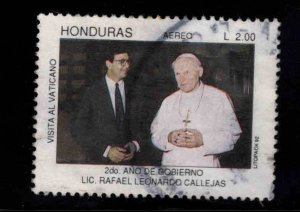 Honduras  Scott C846 Used 1992 Pope JP2 Airmail stamp