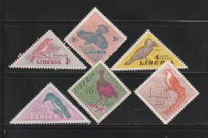 Liberia 341-346 Set MH Birds, 342 No Gum (B)