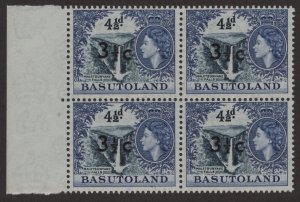 Mint Never Hinged SC65 SG62 3 1/2c on 4 1/2d T1 Block of 4 Selv on Left