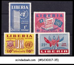 LIBERIA - 1952 UNITED NATIONS - 4V SET MINT NH