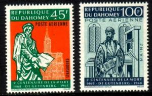 Gutenberg, Inventor of Printing, Dahomey SC#C69-C70 MNH set