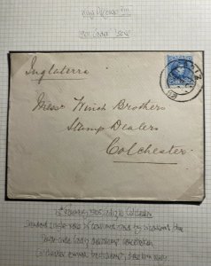 1905  Cadiz Spain  Cover To Colchester England