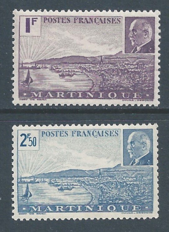 Martinique #188-9 NH Marshal Petain