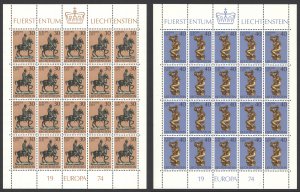 Liechtenstein Sc# 543-544 MNH Pane/20 1974 Europa