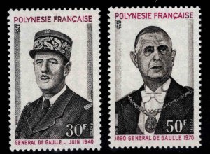 French Polynesia Scott 270-271 De Gaulle MNH** set of 1971