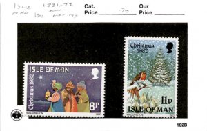 Isle of Man, Postage Stamp, #221-222 Mint NH, 1982 Christmas (AB)