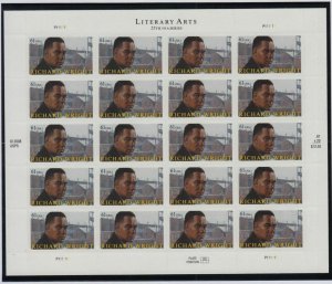 2009 Richard Wright author 61c self-adhesive Sc 4386 full sheet of 20 MNH