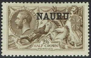 NAURU 1916 KGV SEAHORSES 2/6 DE LA RUE PRINTING