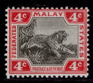 MALAYSIA - Fed Malay EDVII SG36a, 4c grey & rose, M MINT. Cat £50. WMK MULT CA