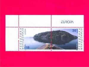 MACEDONIA 2001 Europa CEPT Water - Treasure of Nature Sea Island pair Mi228-229