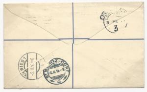 Great Britain H&G #384F Registered Postal Stationery Cover No. 5336 Feb 3, 1914