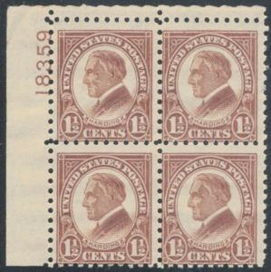 MALACK DEALS 582 Fine never hinged, plate block of 4, Scarce pb1713