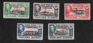 FALKLAND IS. DEP. SOUTH SHETLANDS 5 DIFFERENT MINT STAMPS