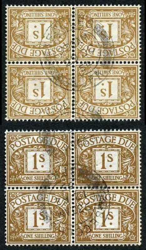 SGD39Wi KGVI 1/- Block of 4 Wmk SIDE-WAYS INVERTED VERY RARE Cat 11600 (as mint)