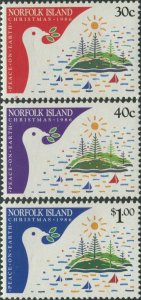 Norfolk Island 1986 SG393-395 Christmas stylized dove set MNH