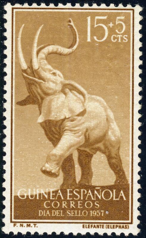 SPANISH GUINEA 1957 Mi.335 15+5c African Elephant (Loxodonta africana) - Mint*