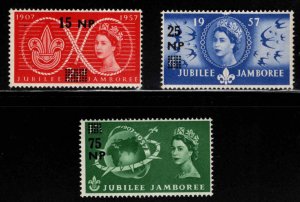 Bahrain Scott 115-117 MNH** 1957  overprint set Jubilee Jamboree set