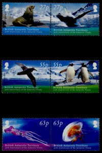 British Antarctic Territory 414-6 MNH Antarctic Treaty, Seal, Whale, Penguin