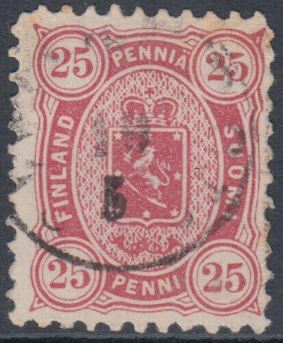 FINLAND Sc # 22: 25P CARMINE, G with LIGHT CANCEL