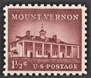 US 1032 MNH VF 1-1/2 Cent Mount Vernon