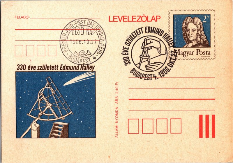 Hungary, Worldwide First Day Cover, Space, Worldwide Government Postal Card