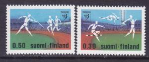 Finland 507-08 1971 Athletes in Helsinki Stadium Running & Javelin Set