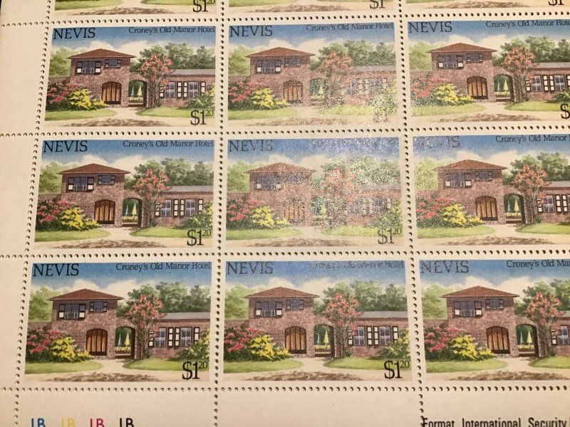 Nevis Croney’s Old Manor Hotel  MNH full Stamps Sheet folded Ref 49785