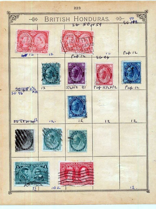 Canada S.America Caribbean P.Rico Early M&U on Old Pages(90+Items)(Mzt389 