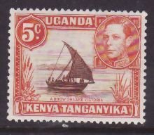 Kenya Uganda Tanganyika-Sc#68a- id9-unused og NH 5c KGVI-Ships-13x12.5-1950-an