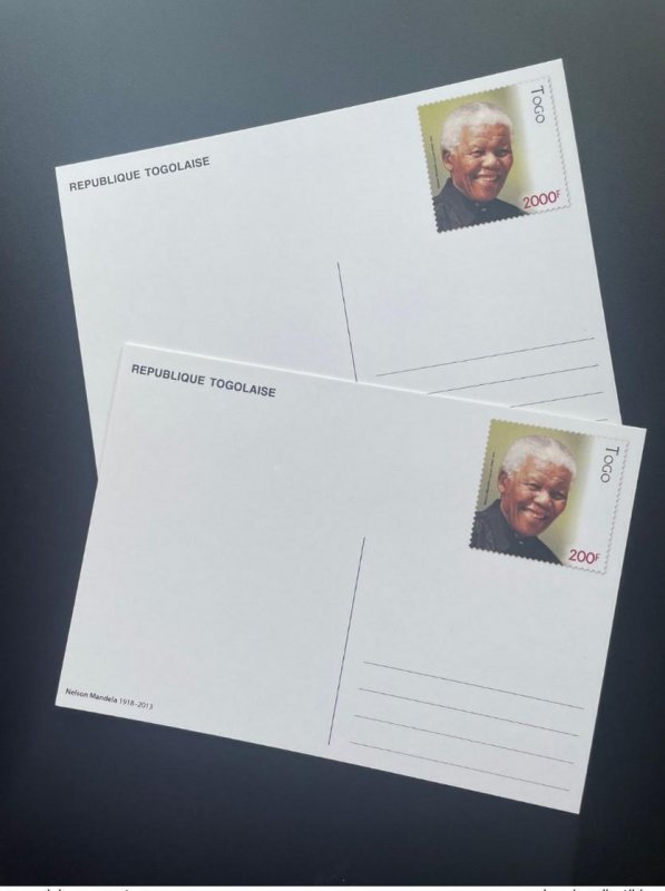 2018 Togo Mi. ? Stationery Whole Joint Issue PAN African Postcard Nelson Mandela-