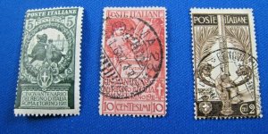 ITALY 1911  -  SCOTT # 119-121  -  USED   (Xi15)