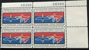 US #1306 MNH Plate Block of 4 UR Migratory Bird Treaty SCV $1.00 L23