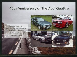 TUVALU 2020 40th ANNIVERSARY OF THE AUDI QUATTRO SHEET MINT NH