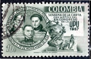 Colombia; 1957: Sc. # 677: Used Single Stamp