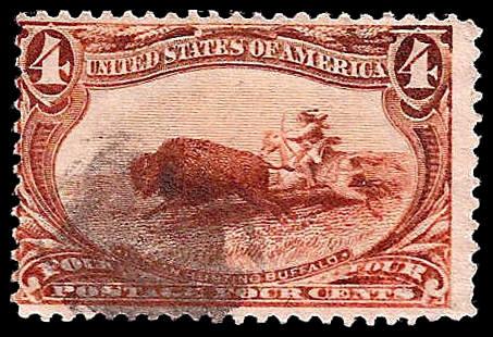 # 287 ORANGE OXIDIZED USED INDIAN HUNTING BUFFALO